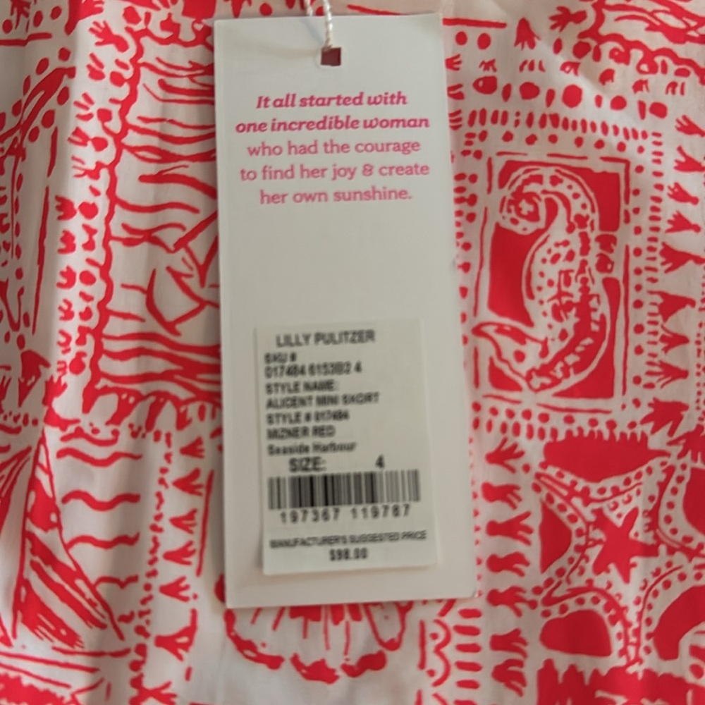 Lilly Pulitzer Red and White Nautical Print Skort - Picture 5 of 7